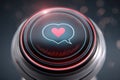 Futuristic Chatbot Interface with Heart Icon - Digital Communication Concept. Royalty Free Stock Photo