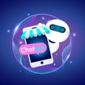 Futuristic Chatbot Technology Concept with AI Assistance
