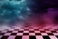 Futuristic Checker floor Grunge Room Royalty Free Stock Photo