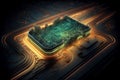 Futuristic chipset with high speed computing capability. generative AI