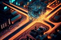 Futuristic chipset with high speed computing capability. generative AI