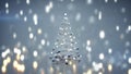 Futuristic christmas tree and bokeh lights 3D rendering