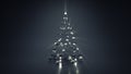 Futuristic christmas tree 3D render illustration