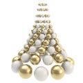 Futuristic christmas tree made of spheres isolated on white