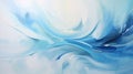 Futuristic Chromatic Waves: Abstract Painting In Light Blue