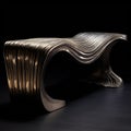 Futuristic Chromatic Waves: Artistic Metal Bench Inspired By Avicii Music