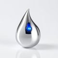 Futuristic Chrome Drop Gadget with Blue Light Royalty Free Stock Photo