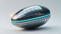 Futuristic Chrome Sphere with Blue Neon. Royalty Free Stock Photo