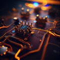 Futuristic circuit background created with Generative Ai Royalty Free Stock Photo
