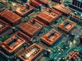 Futuristic circuit board closeup image