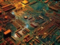 Futuristic circuit board closeup image