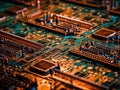 Futuristic circuit board closeup image