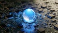 Futuristic Circuit Board with Glowing Blue Sphere Royalty Free Stock Photo