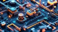 Future technology sensing circuit board Royalty Free Stock Photo