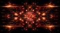 Futuristic Circuit Board: High-Tech Red Glow, Abstract Data Flow, AI, Quantum Computing, Server Background Royalty Free Stock Photo