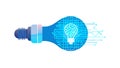 Futuristic Circuit Board Lightbulb Icon, vector design Generative AI Royalty Free Stock Photo