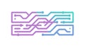 Futuristic Circuit Board Pattern in Purple and Blue Tones, vector design Generative AI Royalty Free Stock Photo