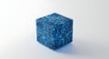 Futuristic circuit cube glowing blue data core Royalty Free Stock Photo