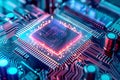 Futuristic Circuit Design with Luminous Connections for Device Integration