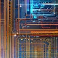 1003 Futuristic Circuitry: A futuristic and sci-fi-inspired background featuring circuitry patterns in sleek and high-tech color