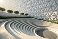 Futuristic circular architecture wave background Royalty Free Stock Photo