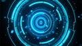 Futuristic Blue Circular HUD Interface with Glowing Digital Elements Royalty Free Stock Photo