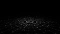 Futuristic of circular flow of particles. Digital cyberspace. Network connections structure. 3D rendering. Royalty Free Stock Photo