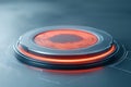 Futuristic Circular Interface with Bright Red Lights and High-Tech Design Elements Royalty Free Stock Photo