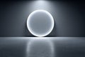 Futuristic Circular Light Installation on Dark Wall Royalty Free Stock Photo