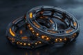 Futuristic Circular Mechanism with Glowing Lights