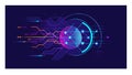 Futuristic Circular Tech Interface Data Visualization, vector design Generative AI Royalty Free Stock Photo