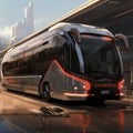 Futuristic City Bus Inspired By Star Wars Evil Empire Royalty Free Stock Photo