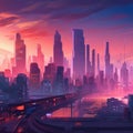 Futuristic City at Dawn