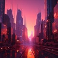 Futuristic City at Dawn