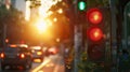 Smart City Traffic Lights Powered by Solar Energy Revolutionizing Urban Traffic with Solar Traffic Lights and Renewable Energy Royalty Free Stock Photo
