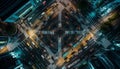 Futuristic city life: traffic, data, and technology generated by AI