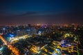 Futuristic city at night