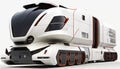 Futuristic city train isolated white background. Generative AI Royalty Free Stock Photo