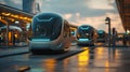 Futuristic City Transportation Pods at Night Royalty Free Stock Photo