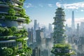 Futuristic city where buildings thrive with greenery and renewable energy a greener tomorrow