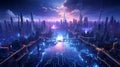 Futuristic Cityscape: A Digital Battle for Dominance