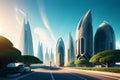 a futuristic cityscape on a distant planet generative ai