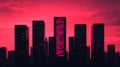 Futuristic Cityscape with Flowing Data Visualization