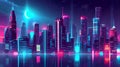 Future Metropolis: City of Neon Dreams./n Royalty Free Stock Photo