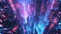 A futuristic cityscape with towering skyscrs composed of endless streams of binary code Royalty Free Stock Photo