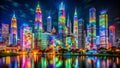 Futuristic Cityscape Transformed by Dynamic Projection Mapping A Mesmerizing Visual Spectacle