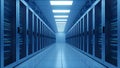 Server Room Data Center with Rows of Racks, Technology and Network Infrastructure Royalty Free Stock Photo