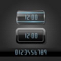 Futuristic clock on metal background