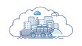 Futuristic Cloud City Sky Habitat Vector Icon, vector design Generative AI Royalty Free Stock Photo