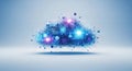 Futuristic Cloud Computing and Big Data Technology Concept Royalty Free Stock Photo